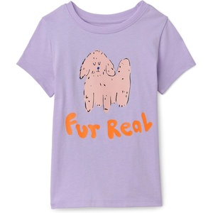 Amazon Essentials Girls and Toddlers’ Short Sleeve T-Shirt(Lilac Dog)