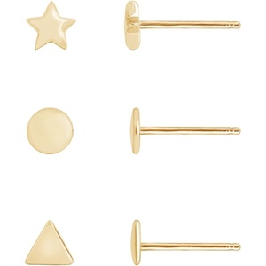 Amazon Essentials Gold Plated Sterling Silver Stud Earrings(Yellow Gold)