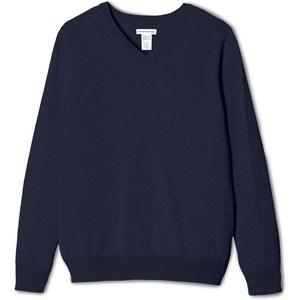 Amazon Essentials Unisex Kids and Toddlers’ Uniform Cotton V-Neck Pullover Knit Sweater(Navy)