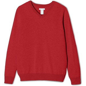 Amazon Essentials Unisex Kids and Toddlers’ Uniform Cotton V-Neck Pullover Knit Sweater(Scooter Red)