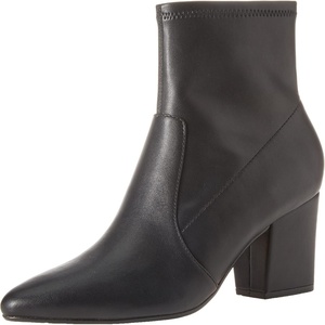 Amazon Essentials Women’s Fitted Stretch Ankle Heel Boots with Pointed Toe(Black)