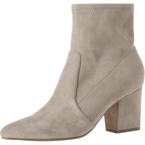 Amazon Essentials Women’s Fitted Stretch Ankle Heel Boots with Pointed Toe(Dove Grey Microsuede)