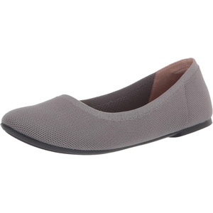 Amazon Essentials Women’s Knit Mesh Ballet Flat(Light Grey)