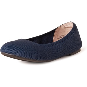 Amazon Essentials Women’s Knit Mesh Ballet Flat(Navy)