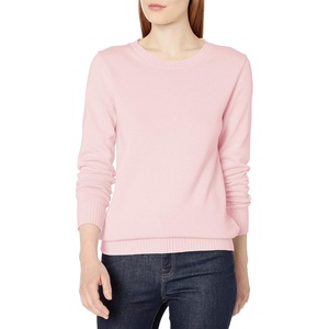 Amazon Essentials Women’s Lightweight Soft Crewneck Sweater, 100% Cotton, Plus Size Available(Light Pink)