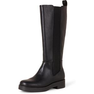 Amazon Essentials Women’s Tall Gusset Boot with Square Toe and Chunky Heel(Black)