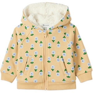 Amazon Essentials x Sofia Grainge Unisex Toddlers and Babies’ Zip Hoodie Sweatshirt(Beige Graphic Flower)