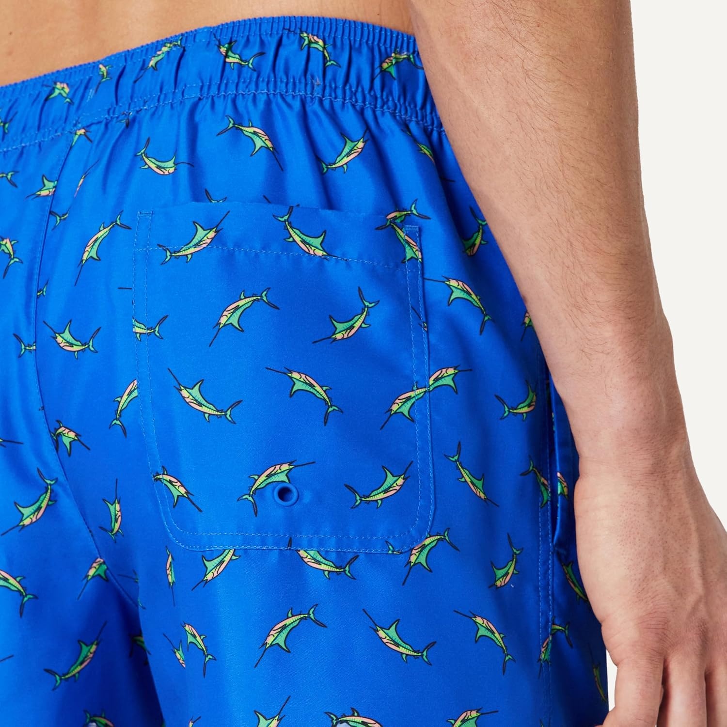 image:imageAmazon Essentials Mens 7 QuickDry Swim Trunk Lightweight BreathableBright Blue Swordfish