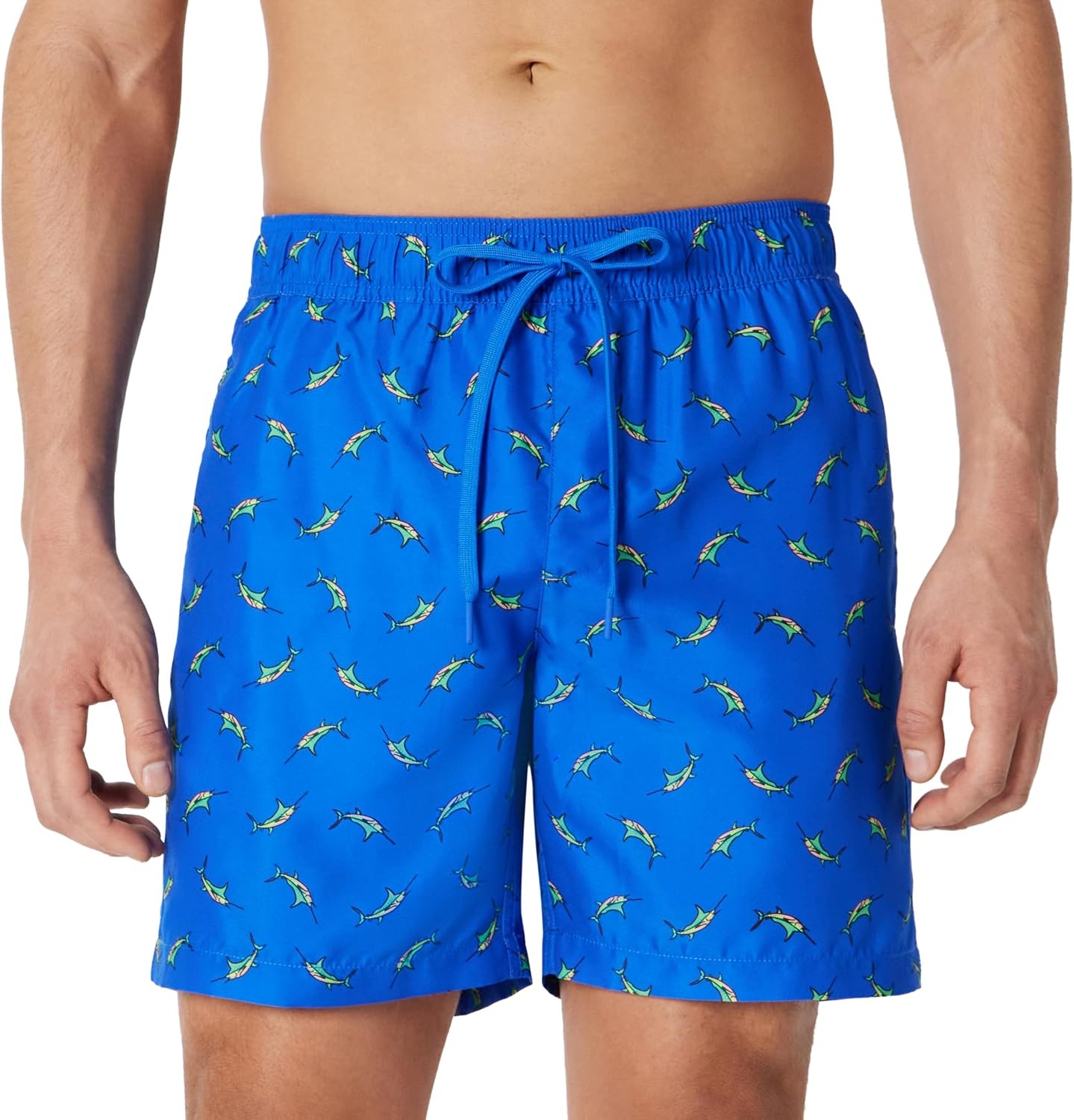 image:imageAmazon Essentials Mens 7 QuickDry Swim Trunk Lightweight BreathableBright Blue Swordfish