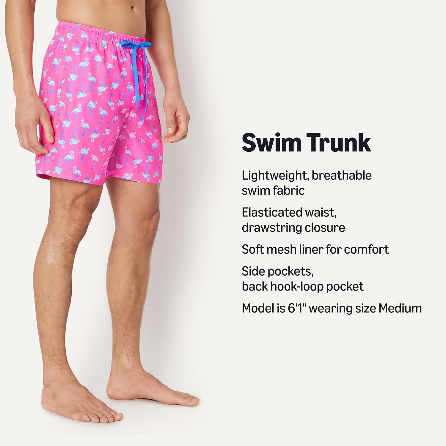 image:imageAmazon Essentials Mens 7 QuickDry Swim Trunk Lightweight BreathableBright Pink Flamingo