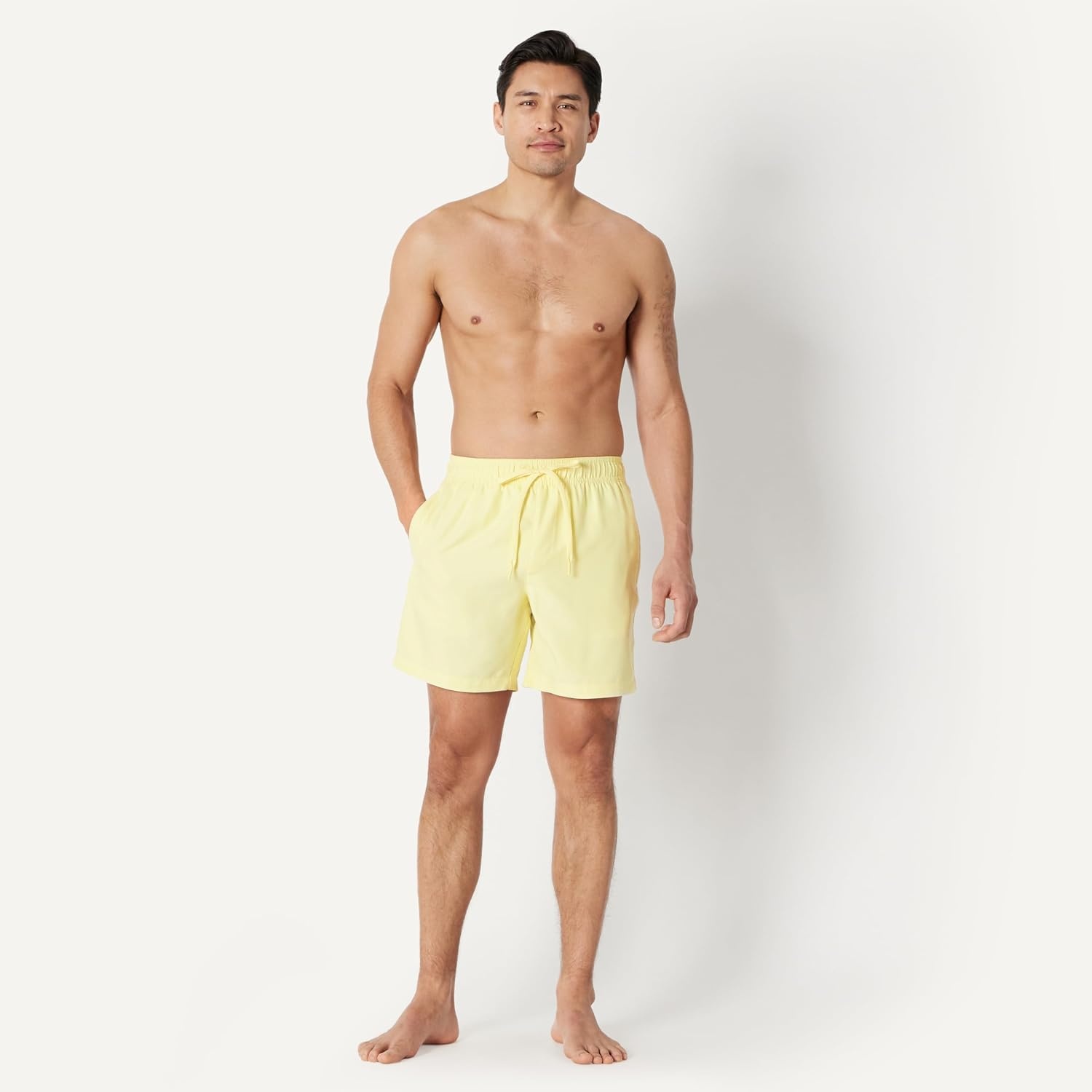 image:imageAmazon Essentials Mens 7 QuickDry Swim Trunk Lightweight BreathableLight Yellow