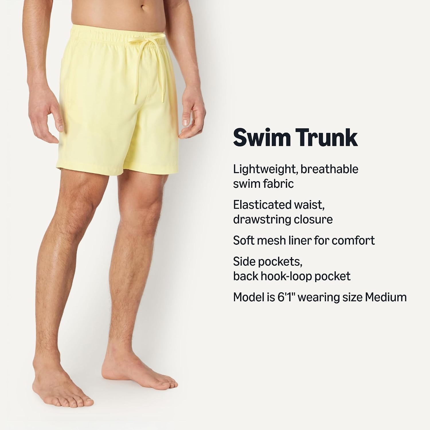 image:imageAmazon Essentials Mens 7 QuickDry Swim Trunk Lightweight BreathableLight Yellow