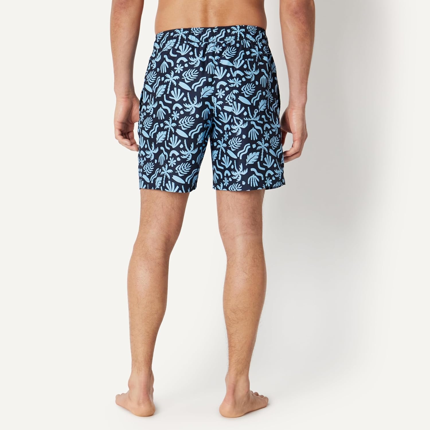 image:imageAmazon Essentials Mens 7 QuickDry Swim Trunk Lightweight BreathableNavy Tropical