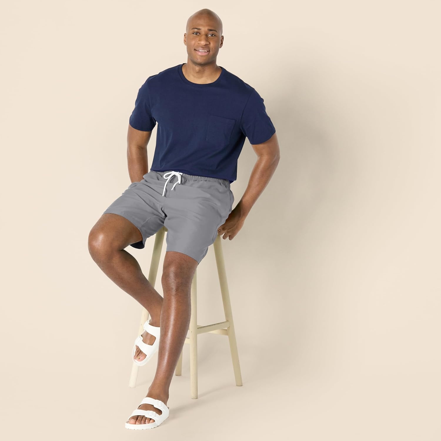 image:imageAmazon Essentials Mens 9 QuickDry Lightweight Breathable Swim Trunk with Mesh LinerCharcoal