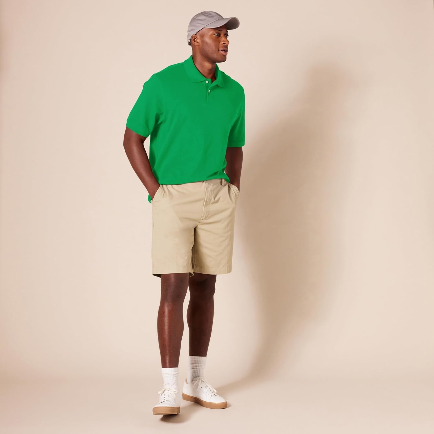 image:imageAmazon Essentials Mens RegularFit Cotton Pique Polo Shirt Short Sleeve Available in Big amp TallGreen