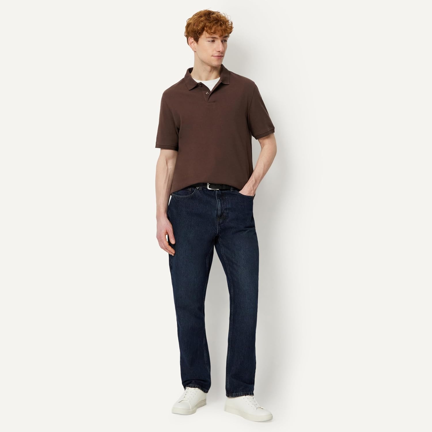 image:imageAmazon Essentials Mens RegularFit Cotton Pique Polo Shirt Short Sleeve Available in Big amp TallRich Hazel