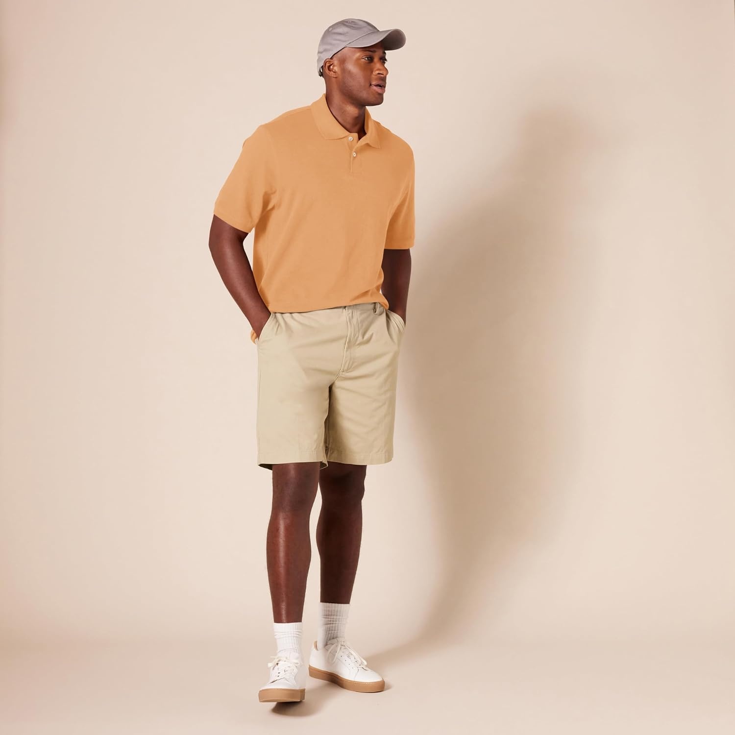image:imageAmazon Essentials Mens RegularFit Cotton Pique Polo Shirt Short Sleeve Available in Big amp TallTan