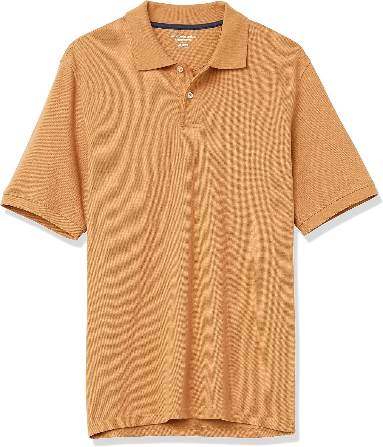 image:imageAmazon Essentials Mens RegularFit Cotton Pique Polo Shirt Short Sleeve Available in Big amp TallTan