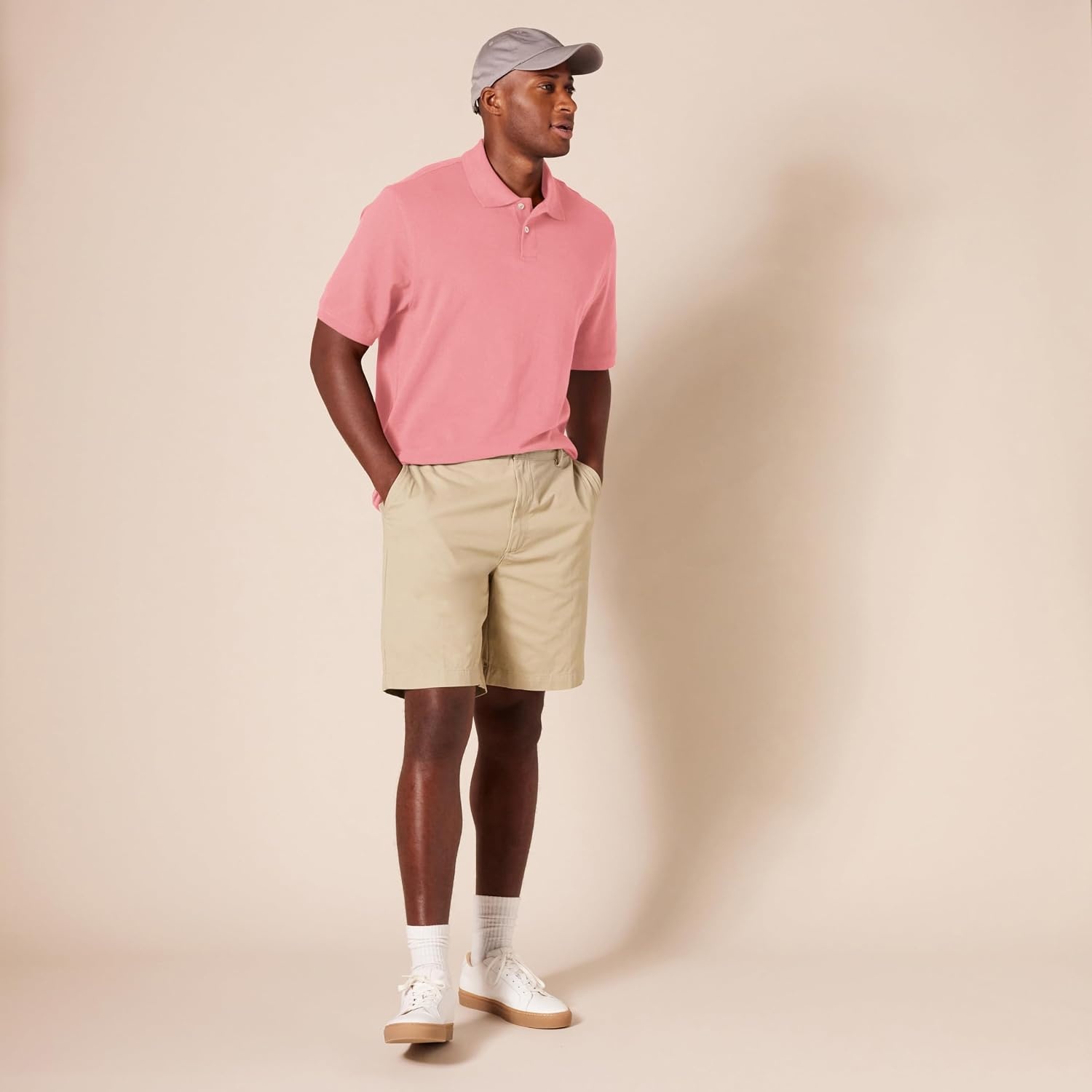 image:imageAmazon Essentials Mens RegularFit Cotton Pique Polo Shirt Short Sleeve Available in Big amp TallWashed Red
