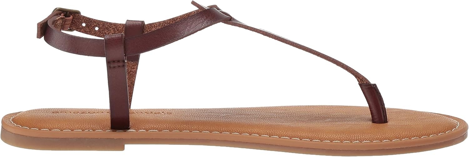 image:imageAmazon Essentials Womens Casual Thong Leather Sandal with Ankle Strap Wide Width AvailableBrown
