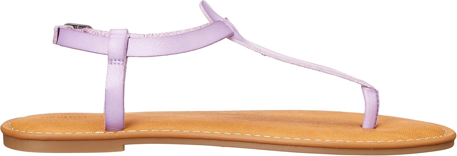 image:imageAmazon Essentials Womens Casual Thong Leather Sandal with Ankle Strap Wide Width AvailableLavender