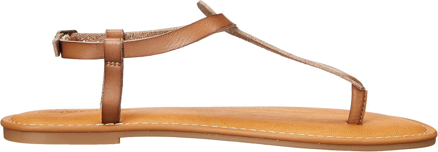 image:imageAmazon Essentials Womens Casual Thong Leather Sandal with Ankle Strap Wide Width AvailableMushroom Brown