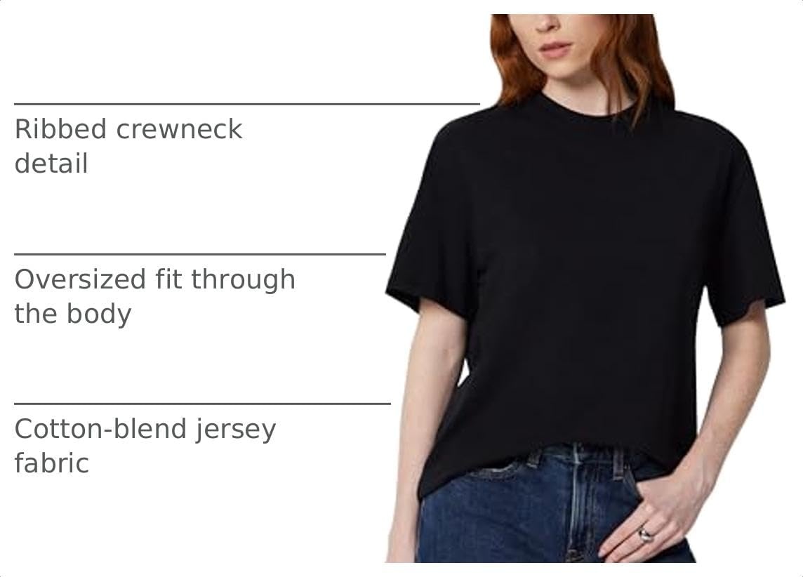image:imageAmazon Essentials Womens Oversized TShirt Cotton SpanBlack