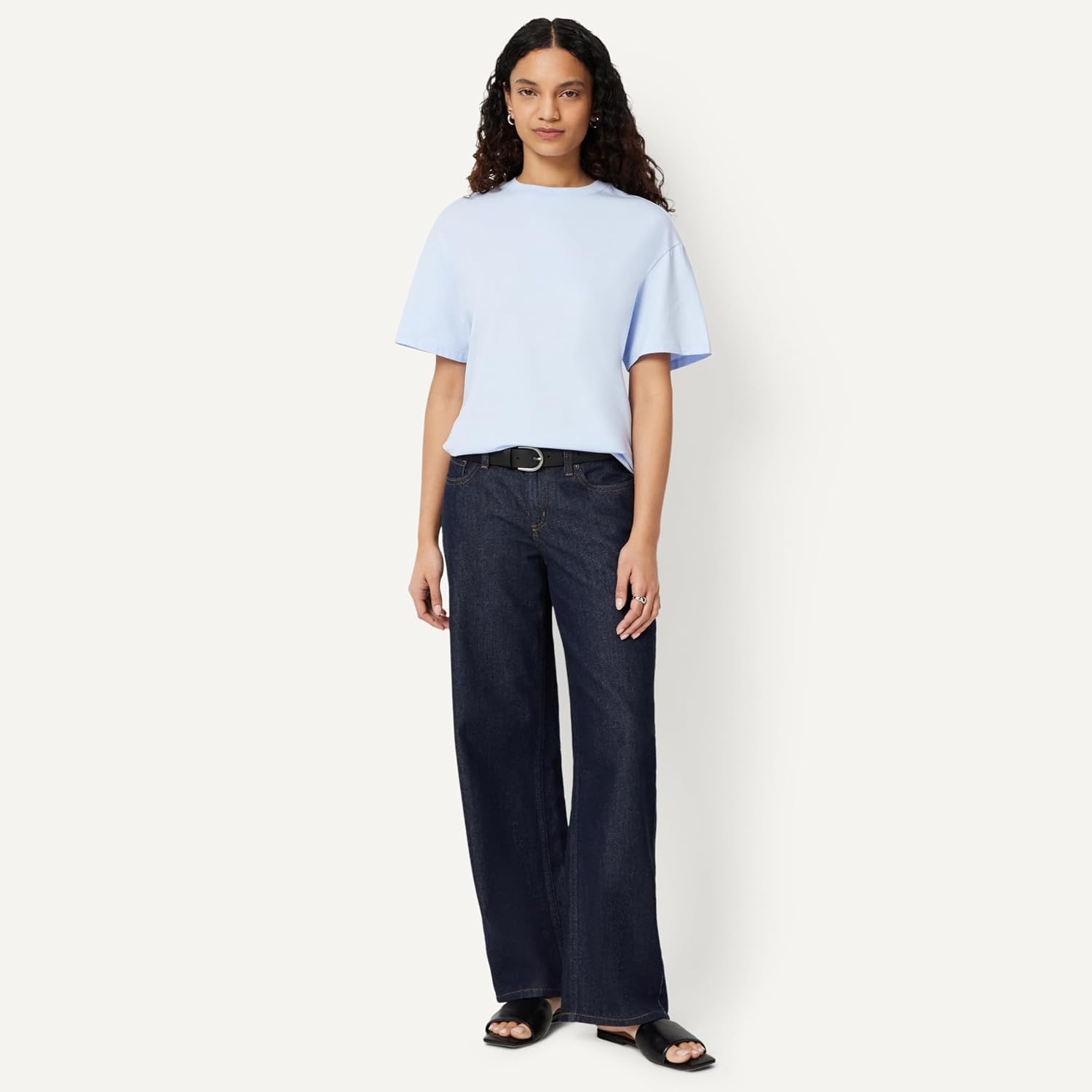 image:imageAmazon Essentials Womens Oversized TShirt Cotton SpanLight Blue