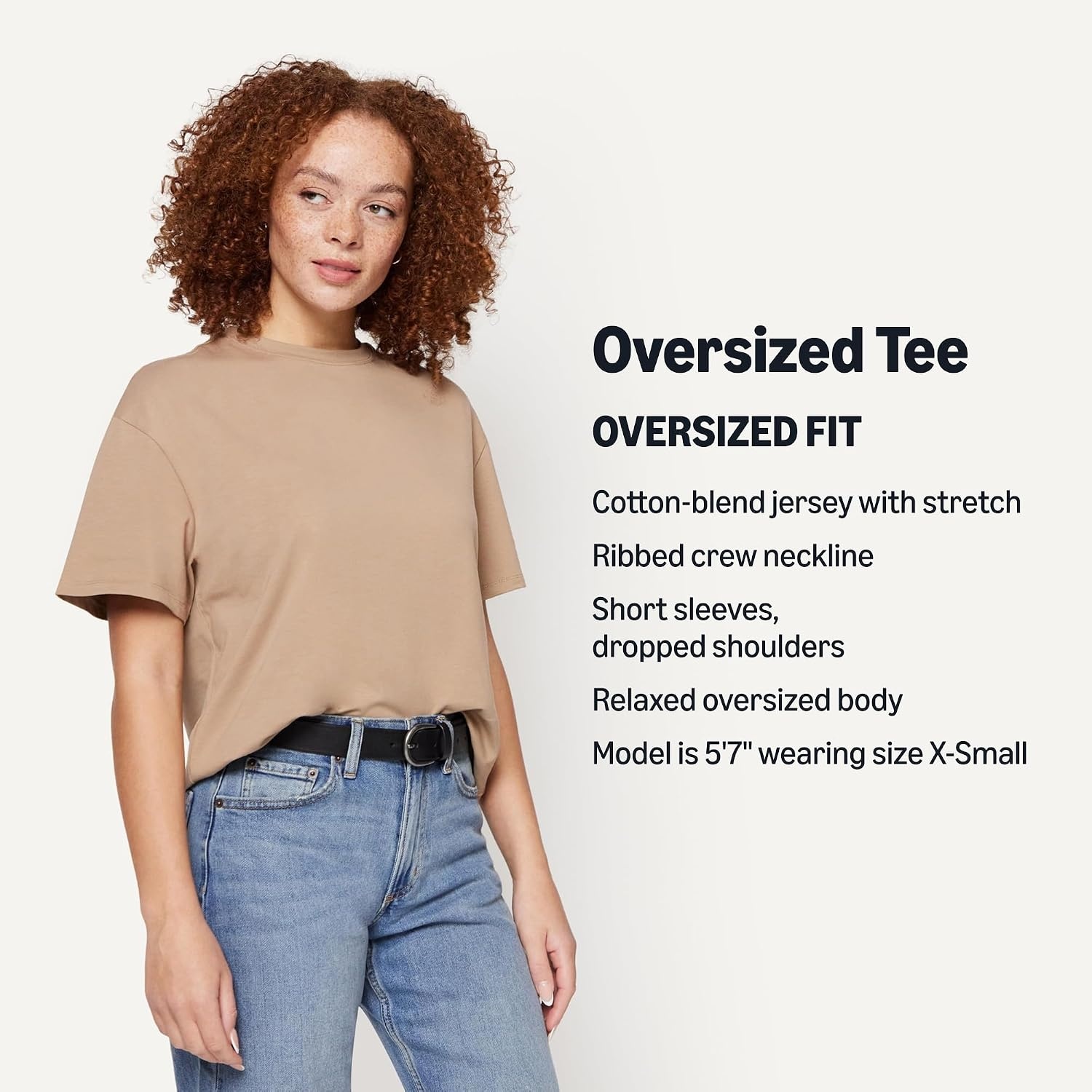 image:imageAmazon Essentials Womens Oversized TShirt Cotton SpanTan