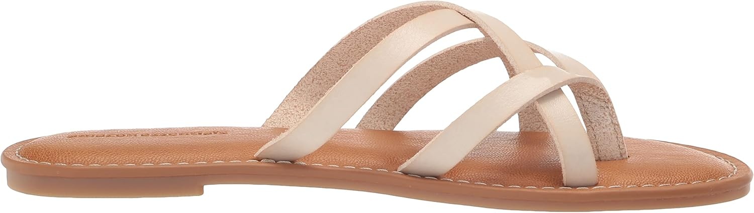 image:imageAmazon Essentials Womens Strappy Slide Flat SandalLight Beige