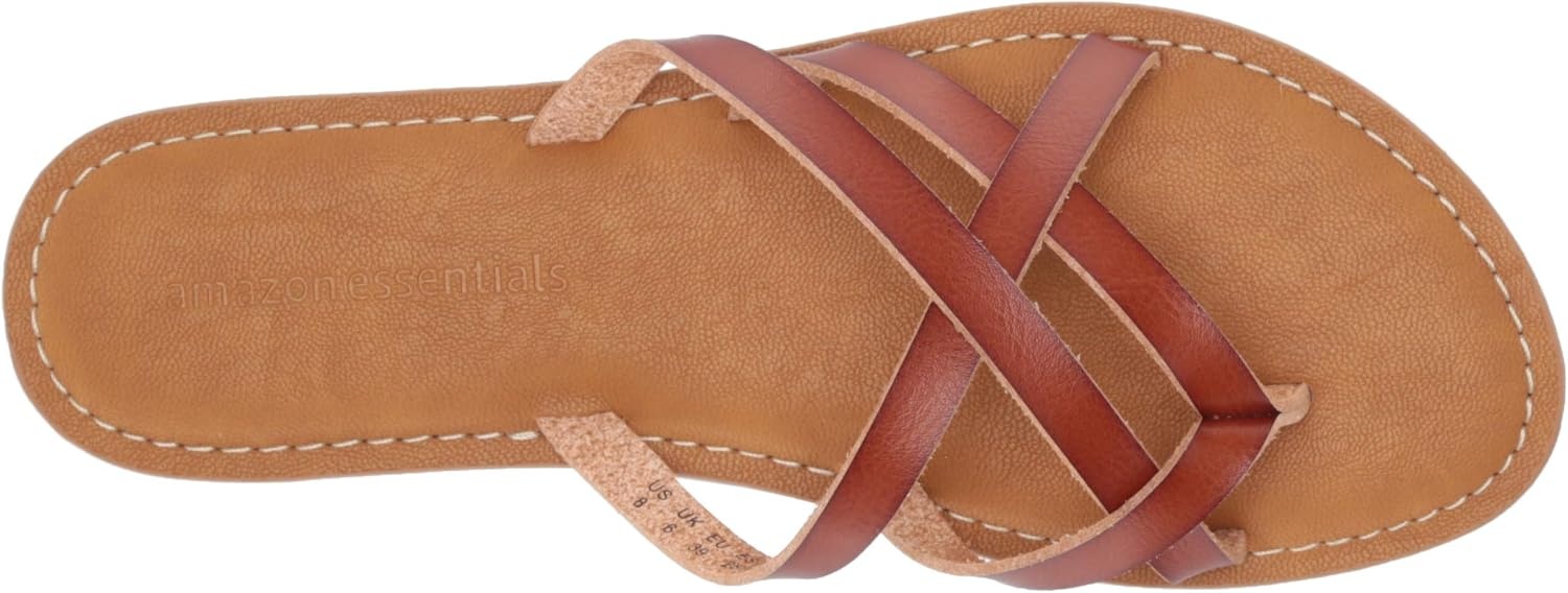 image:imageAmazon Essentials Womens Strappy Slide Flat SandalTan