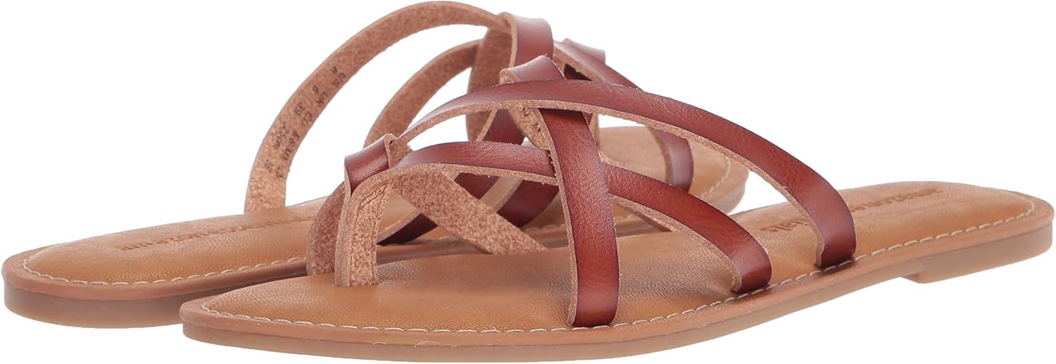 image:imageAmazon Essentials Womens Strappy Slide Flat SandalTan