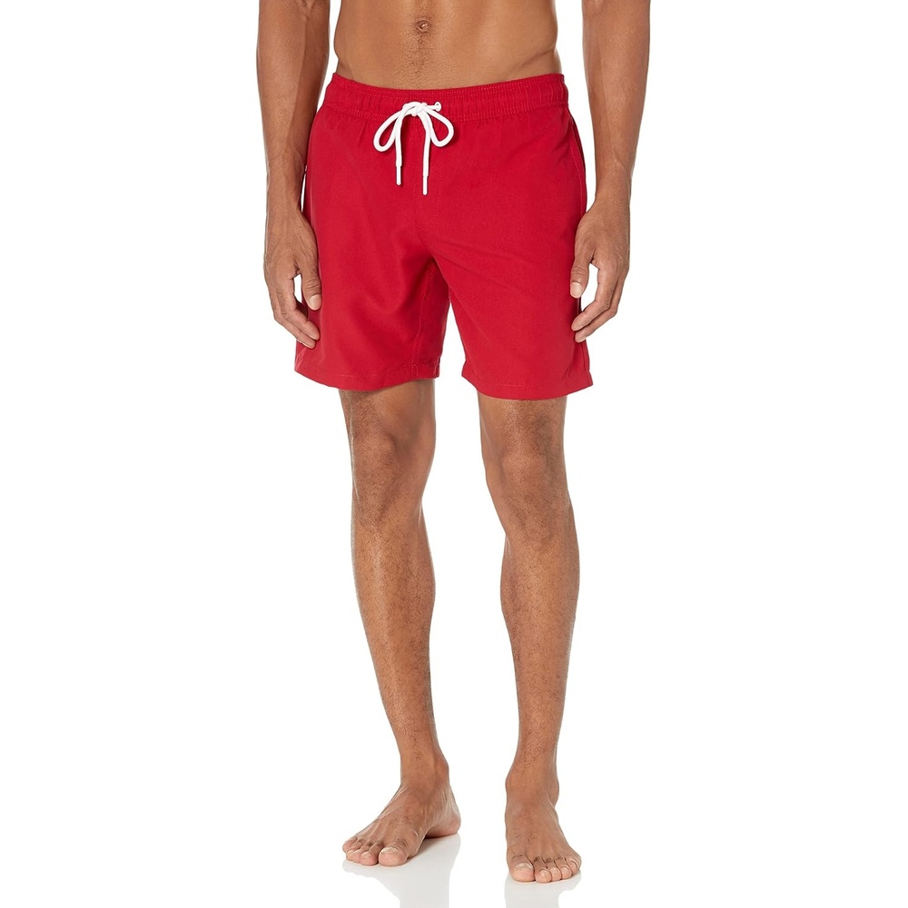 image:imageAmazon Essentials Mens 7 QuickDry Swim Trunk Lightweight BreathableRed