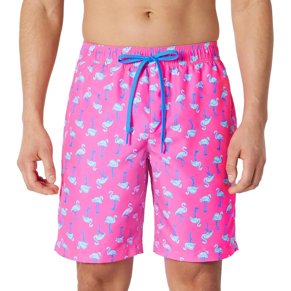 image:imageAmazon Essentials Mens 9 QuickDry Lightweight Breathable Swim Trunk with Mesh LinerBright Pink Flamingo