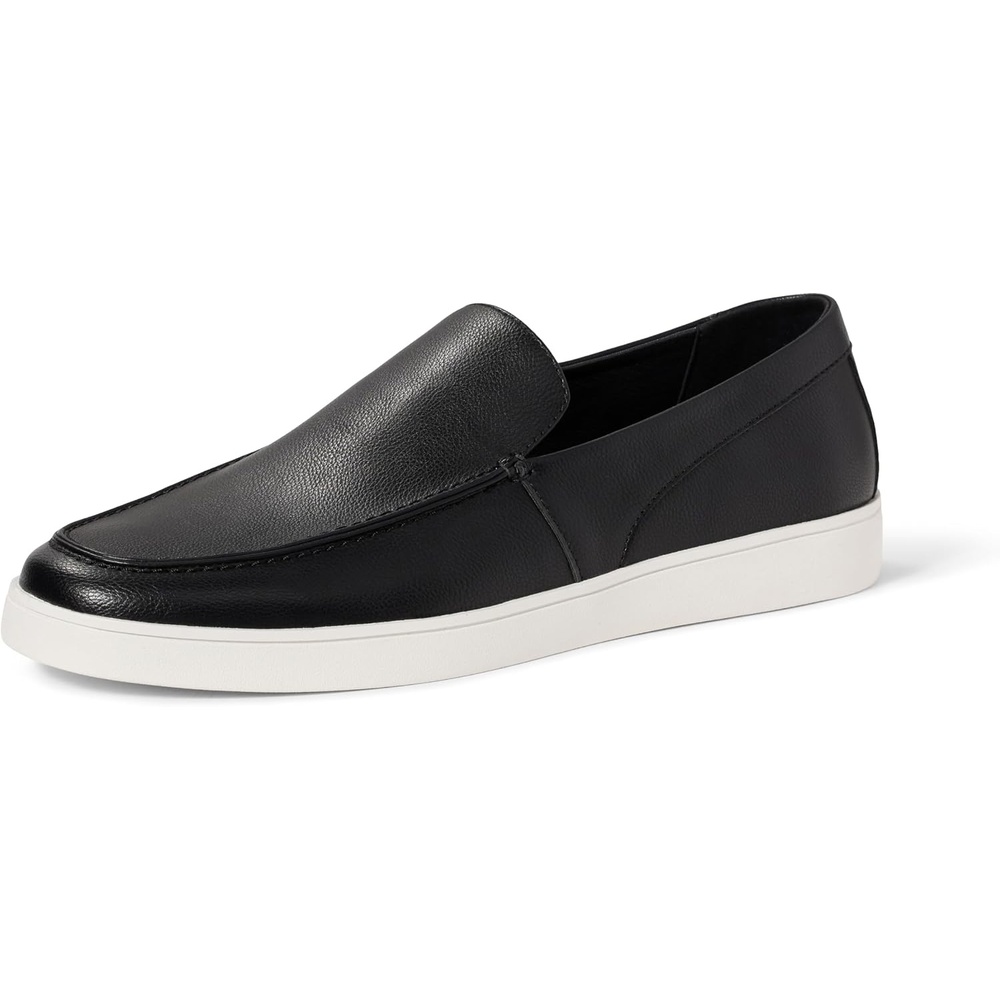 image:imageAmazon Essentials Mens Casual Slipon Loafer Sneakers with Memory FoamBlack Faux Leather