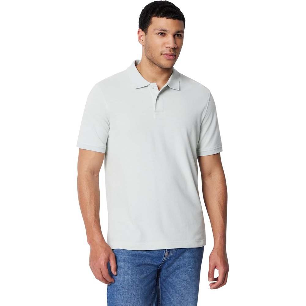 image:imageAmazon Essentials Mens RegularFit Cotton Pique Polo Shirt Short Sleeve Available in Big amp TallLight Sage Green