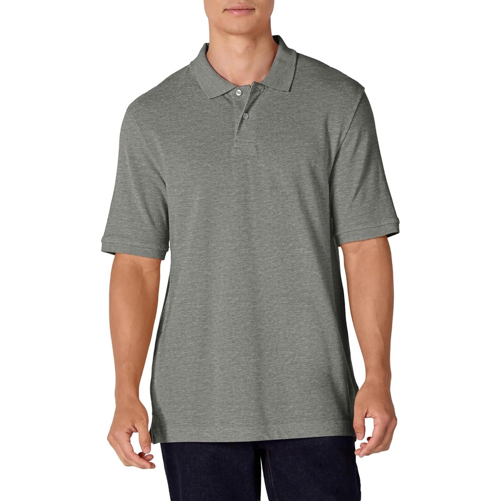 image:imageAmazon Essentials Mens RegularFit Cotton Pique Polo Shirt Short Sleeve Available in Big amp TallMedium Grey Heather