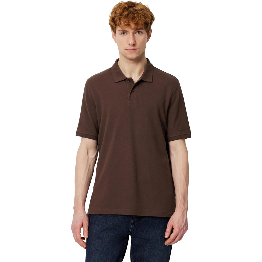 image:imageAmazon Essentials Mens RegularFit Cotton Pique Polo Shirt Short Sleeve Available in Big amp TallRich Hazel