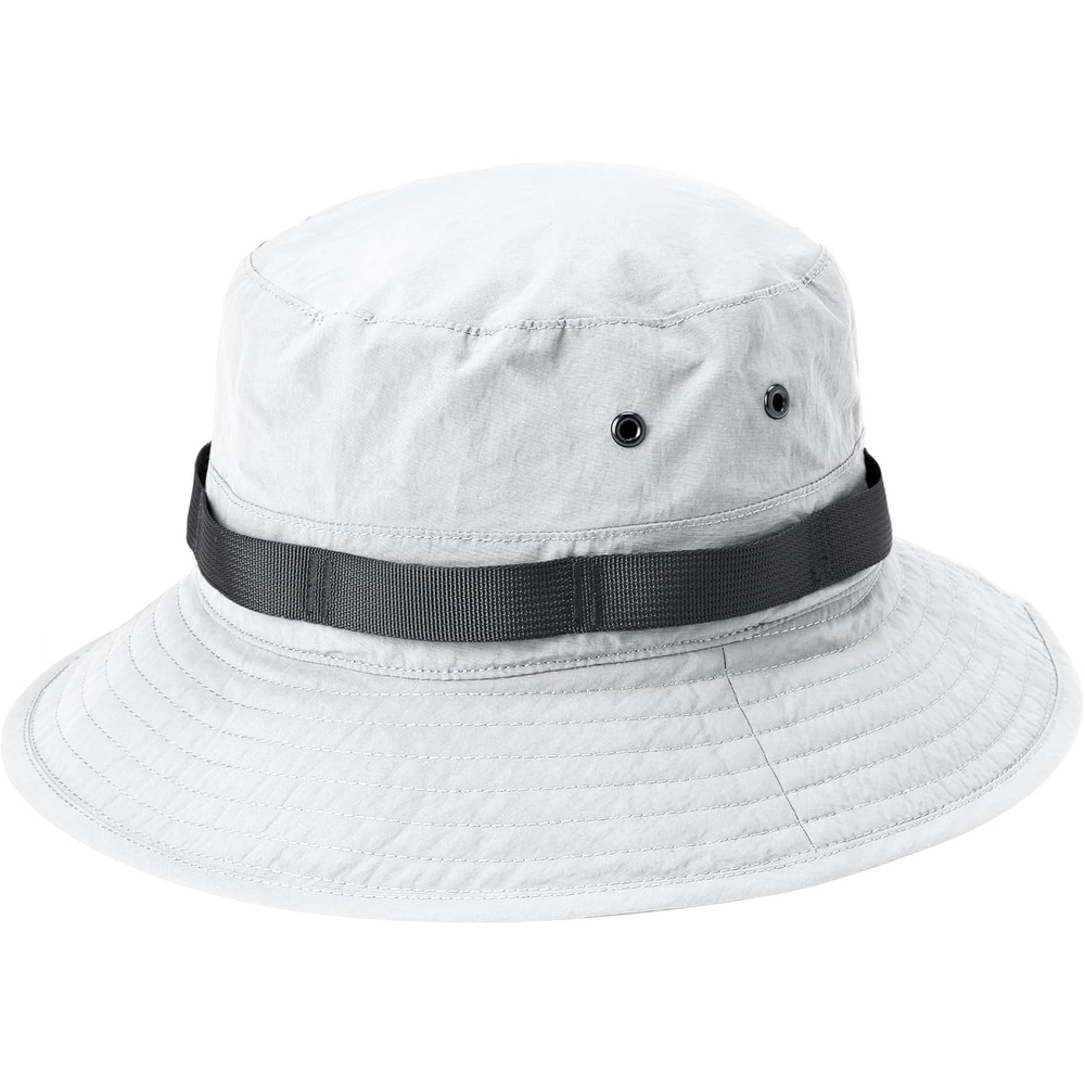 image:imageAmazon Essentials Mens Washed Nylon Outdoor Wide Brim Sun Bucket HatWhite