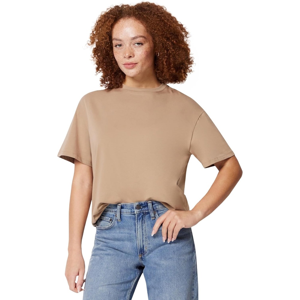 image:imageAmazon Essentials Womens Oversized TShirt Cotton SpanTan