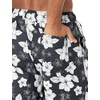 Amazon Essentials Men’s 9″ Quick-Dry Lightweight Breathable Swim Trunk with Mesh Liner(Black Hibiscus Flower)