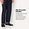 Amazon Essentials Men’s Canvas Moc Toe Loafer(Black/White)