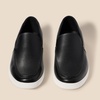Amazon Essentials Men’s Casual Slip-on Loafer Sneakers with Memory Foam(Black Faux Leather)