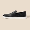Amazon Essentials Men’s Casual Slip-on Loafer Sneakers with Memory Foam(Black Faux Leather)