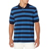 Amazon Essentials Men’s Regular-Fit Cotton Pique Polo Shirt, Short Sleeve (Available in Big & Tall)(Black Blue Stripe)