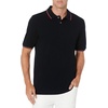 Amazon Essentials Men’s Regular-Fit Cotton Pique Polo Shirt, Short Sleeve (Available in Big & Tall)(Black Red White Thin Stripe)