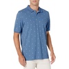Amazon Essentials Men’s Regular-Fit Cotton Pique Polo Shirt, Short Sleeve (Available in Big & Tall)(Blue White Palm Tree Print)