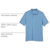 Amazon Essentials Men’s Regular-Fit Cotton Pique Polo Shirt, Short Sleeve (Available in Big & Tall)(Blue White Palm Tree Print)
