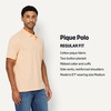 Amazon Essentials Men’s Regular-Fit Cotton Pique Polo Shirt, Short Sleeve (Available in Big & Tall)(Pale Peach)