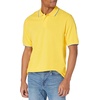 Amazon Essentials Men’s Regular-Fit Cotton Pique Polo Shirt, Short Sleeve (Available in Big & Tall)(Yellow Twin Stripe)